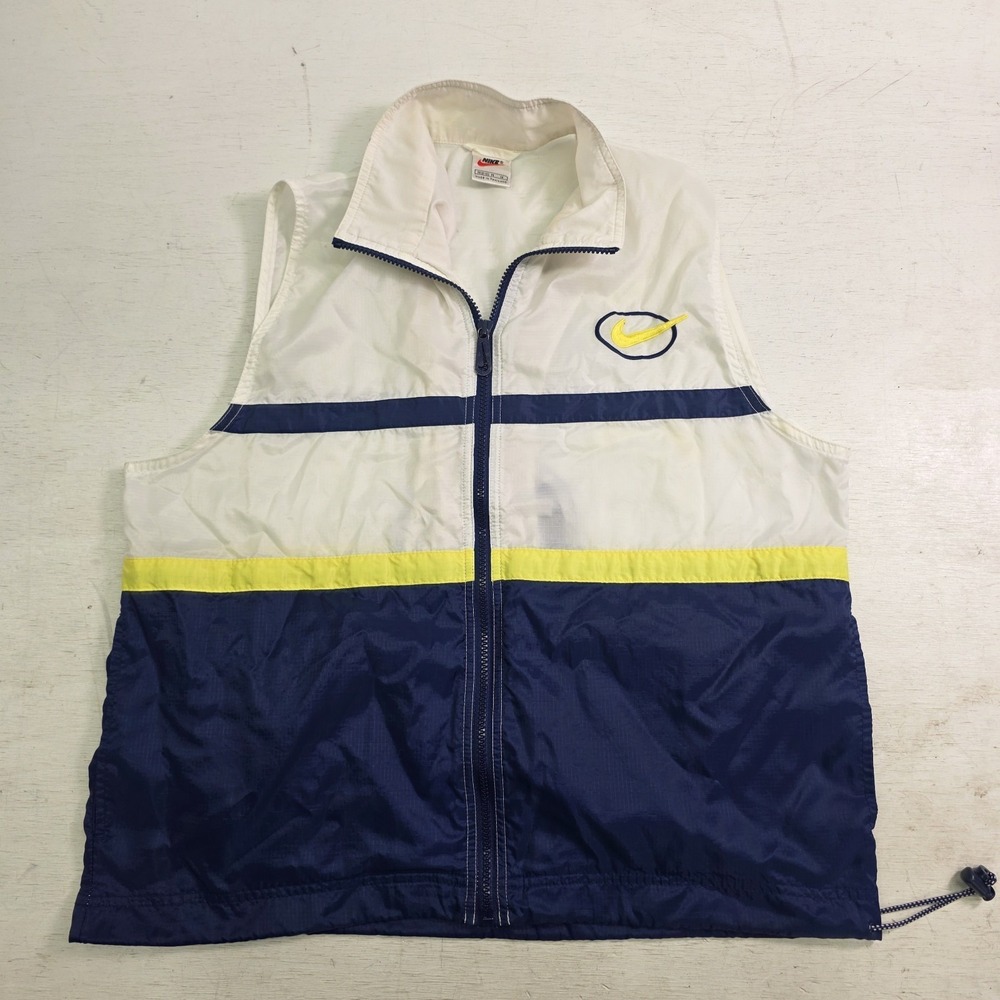 Vintage Nike Windbreaker Vest Swoosh‎ Running Athletic 90s Youth Boys M 8/10